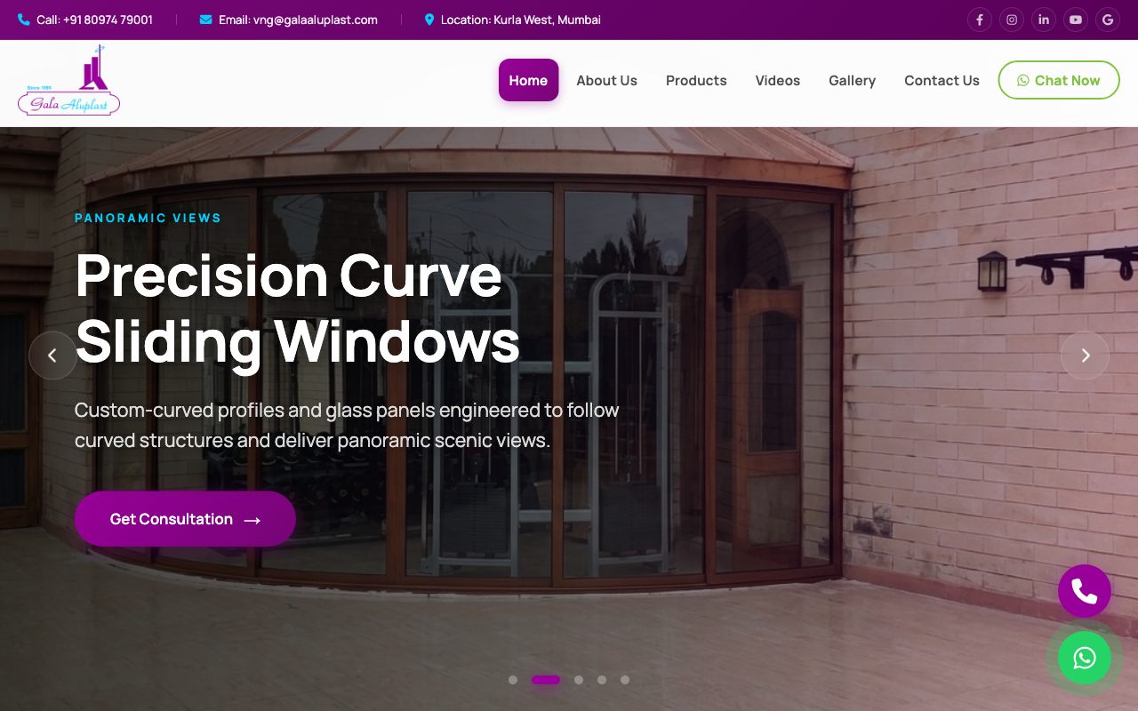 Gala Aluplast Website