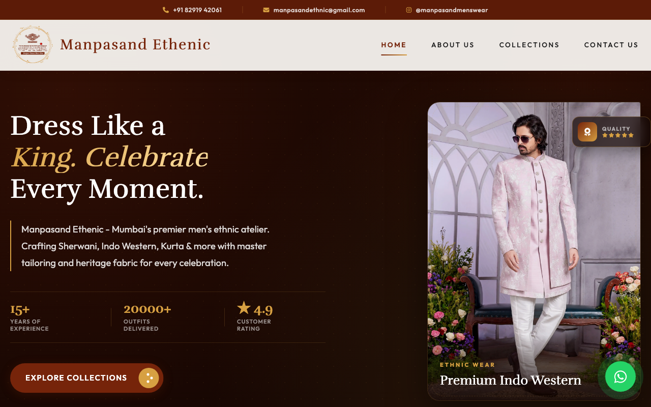 Manpasand Ethnic Website